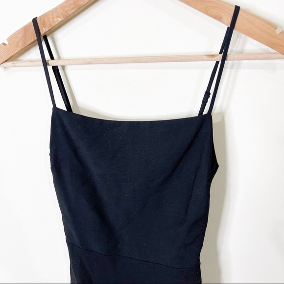 WAYF Black Bardot Smocked Ruched Open Back Mini Dress Size XS NWOT - Picture 4 of 8